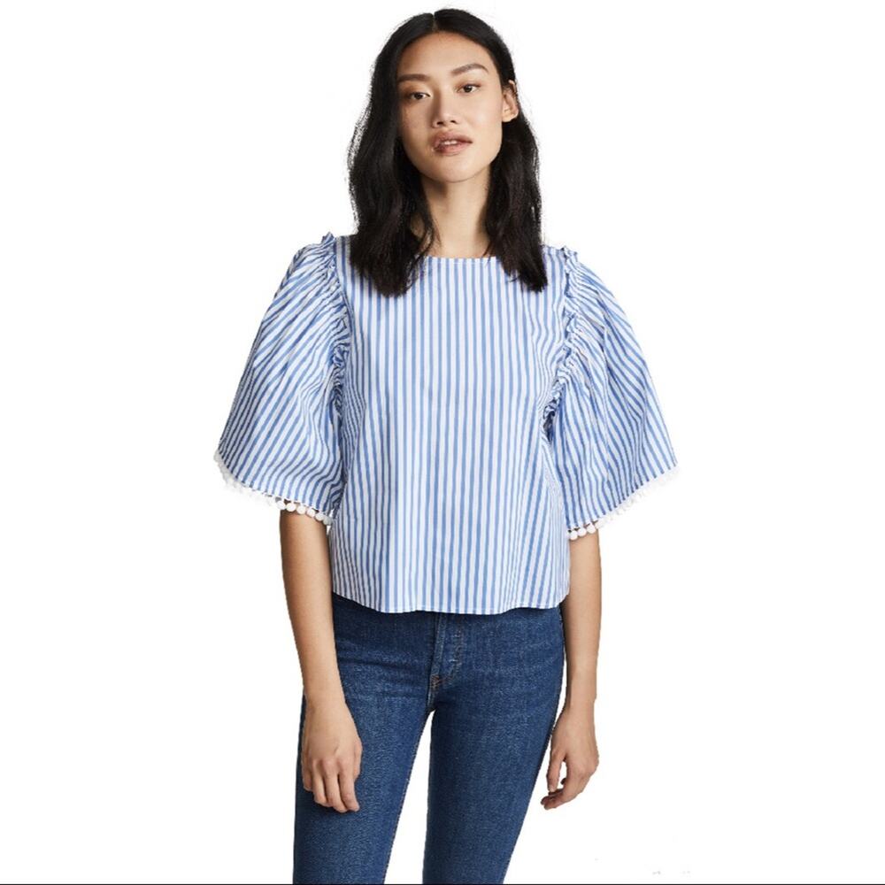 Ella Moss Maggie Mae Stripe Blouse Small